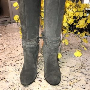 Grey suede boots